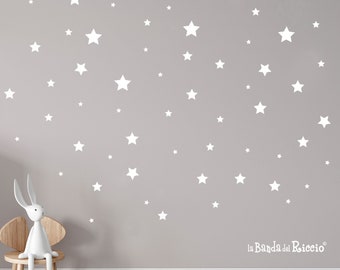 Fluoreszierende Wandaufkleber, Kinderwandaufkleber, fluoreszierende Dekorationen für Kinderzimmer „Weiße fluoreszierende Sterne“