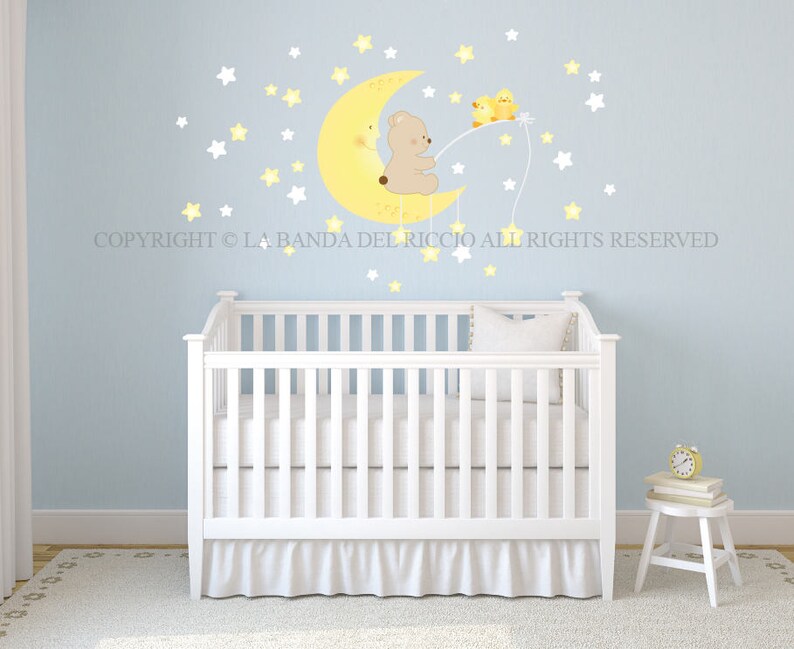 wall decals fluo stars wall stickers baby nursery baby wall | etsy