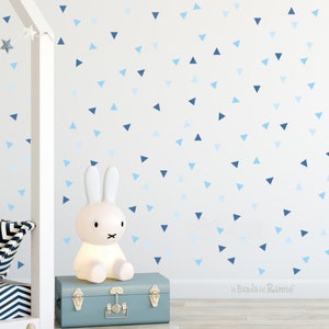 Hearts wall decals, girls wall stickers, baby nursery room decor, Triangles with patter