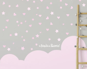 Fabric Baby wall stickers, mini wall decals, mini wall stickers 96 stars bicolor