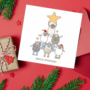 Carte de Noël amusante avec des moutons pour un ami, pour papa, pour frère, pour oncle, pour voisin, pour la famille, pour un fermier, pour un amoureux des animaux, pour son fils