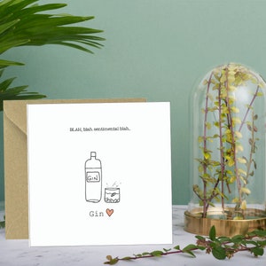 Carte d'anniversaire gin tonic, cadeau gin tonic, carte pour lui, carte pour elle, carte pour un ami, humour alcoolisé, carte pour amateur de gin, carte drôle