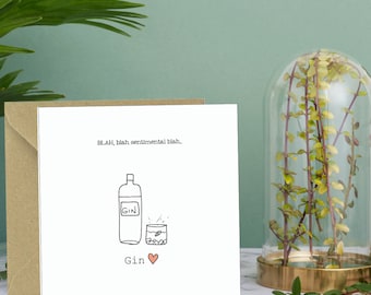 Tarjeta de cumpleaños para amantes de la ginebra: un divertido regalo de alcohol
