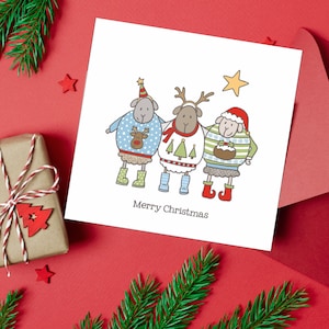 Carte de Noël mouton pour agriculteur, pour lui, pour elle, carte de Noël, carte amusante pour ami, voisin, cadeau agricole pour lui, tante oncle beau-père maman