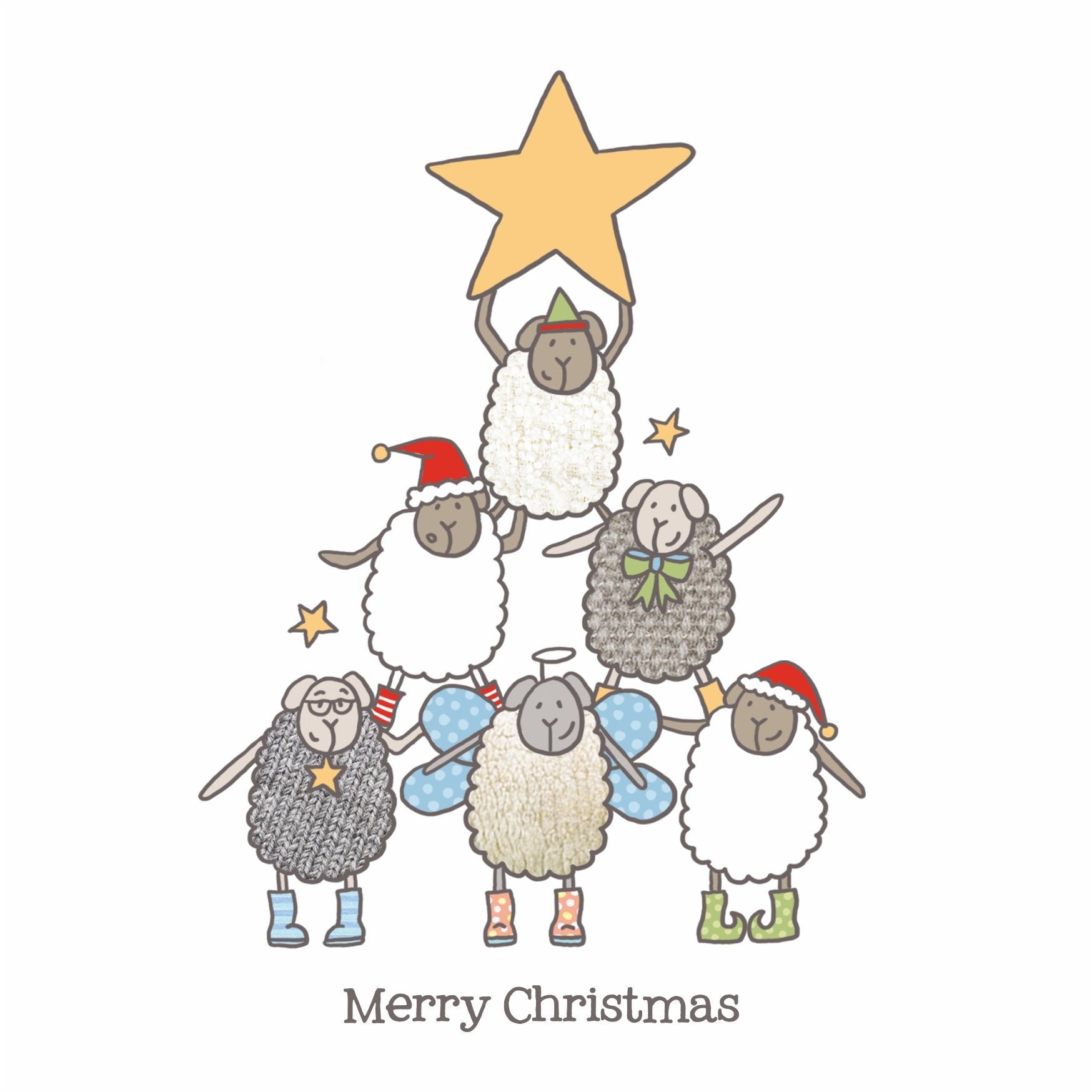 Sheep Christmas Card Festive Xmas Fun Cartoon Party Herdwick Etsy UK