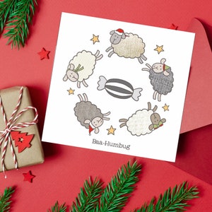 Schapenkerstkaart, leuke kerstkaart voor boer, voor hem, voor vader, voor opa, voor knorrige man, voor vriend, voor buurman, voor broer