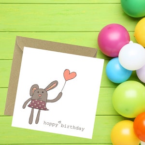 Hasen Geburtstagskarte, für Tochter, Nichte, Freund, Kindergeburtstag, Tierkarte, Hase, Karte für Mädchen, Felltarn