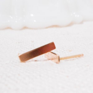 Gold Bar Earrings // Solid 14k Gold Posts