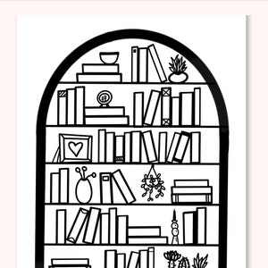 Bookshelf Reading Tracker, Printable Reading Log for Book Lovers, 50 Book Reading Challenge Template, Books to Read, TBR Tracker, Book Log