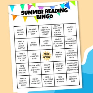 Summer Reading Bingo, Summer Bingo Game, Printable Kids Summer Reading Challenge, Summer Reading Prompts, Kids Book Bingo, Reading Tracker