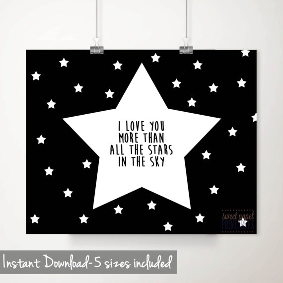 I Love You More Than All The Stars In The Sky Printable Etsy