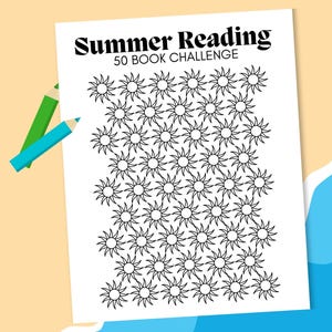 Summer Reading 50 Book Challenge, Summer Book Tracker, Kids Summer Reading Tracker, Printable Childrens Reading Log, Printable Log