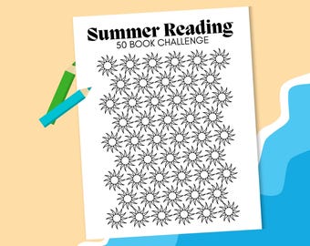 Summer Reading 50 Book Challenge, Summer Book Tracker, Kids Summer Reading Tracker, Printable Childrens Reading Log, Printable Log