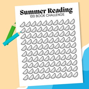 Summer Reading Challenge, Summer Book Tracker, Kids Summer Reading Tracker, Printable Children&#39;s Reading Log, Printable 100 Book Challenge