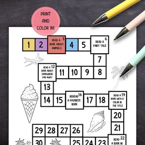 Printable Summer Reading Game, Kids Reading Challenge, Summer Reading ...