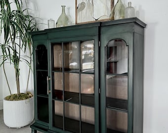 Sold!!! Charleston Green glass hutch