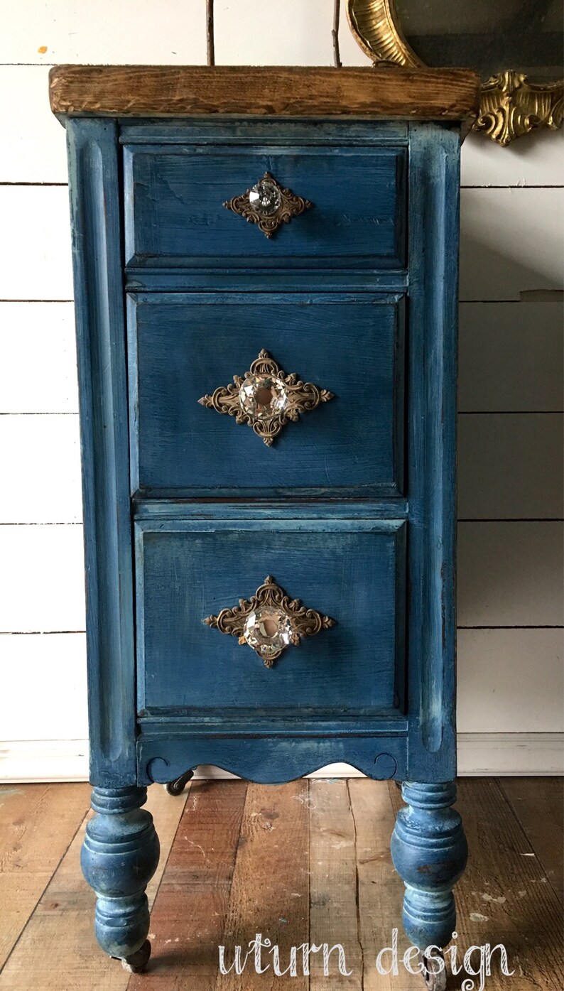 Sold Sold Dark blue painted nightstands navy side Etsy