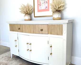 SOLD!! Mid Century Style Buffet Cabinet: Solid Wood, Updated Design
