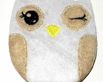 Mr. Winks Owl Softie- Embroidery Design - DIGITAL DOWNLOAD - 4X4 Hoop or Larger - In the hoop Stuffie - Winking