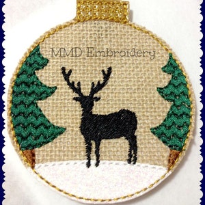 Woodland Buck - Deer Felt Ornament Machine Embroidery Design DIGITAL DOWNLOAD - 4X4 Hoop or Larger