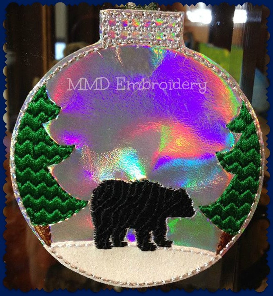 Woodland Black Bear Felt Ornament Machine Embroidery Design DIGITAL ...