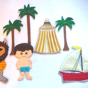 Wild Thing Monster Story Board - In the Hoop Un-Paper Doll Set Machine Embroidery Design