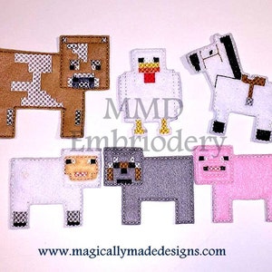 MC Finger Puppet Farm Set Embroidery Design - DIGITAL DOWNLOAD - 4X4 Hoop or Larger