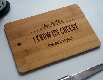 Personalized Laser Engraved Chopping Board Custom Cheeseboard Gift