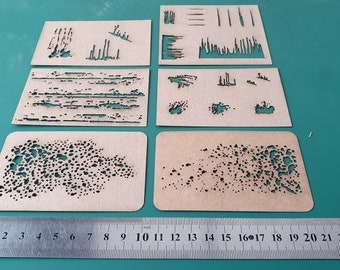 Verweringseffect Airbrush stencilgereedschap voor schaalmodellen RC tankvliegtuigen Alle 6