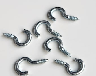 12 Metal eye hooks- hardware only (9/16")