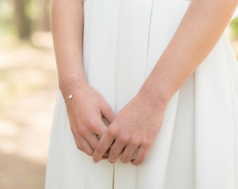 Bracelet de mariée avec perle d'eau douce ou perle nacrée "Lidia"