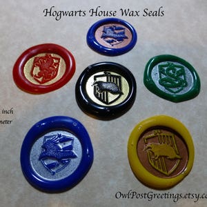 School of Witchcraft and Wizardry House Crest Wax Seals for invitations and more image 1