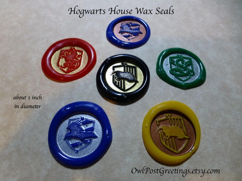 School of Witchcraft and Wizardry House Crest Wax Seals for invitations and more image 1