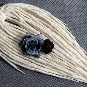 Dreadlocks de lã Dreads Branco DE Dread Conjunto completo Extensões de cabelo de ponta dupla