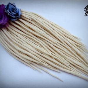 Wool Dreadlocks Dreads Light Blonde Full Set Double Ended Hair Extensions Dread, Short Medium Long, DE