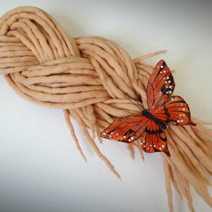 Wolle Dreadlocks Dreads Pastell Orange voller Satz Doppel endete Haarverlängerungen Dread, kurze mittlere lang, DE