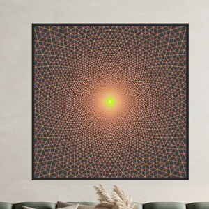 Decorazione da parete Torus // Stampa artistica esagonale // Poster di geometria sacra