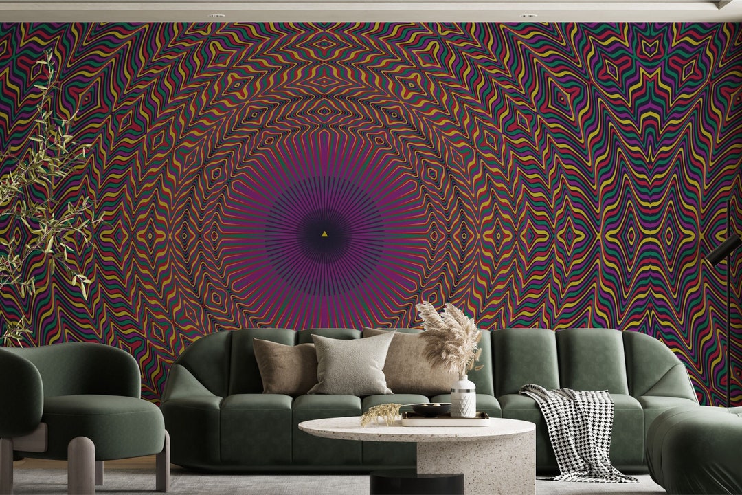 Psychedelic Art Wallpaper / Peel and Stick Wall Art / Visionary Home