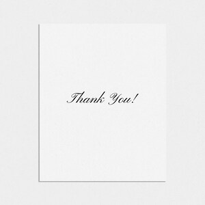 Classic Thank You Card - Cursive Folded Black & White Greeting Card For Weddings, Friends + Events - Made to Order by Bâton
