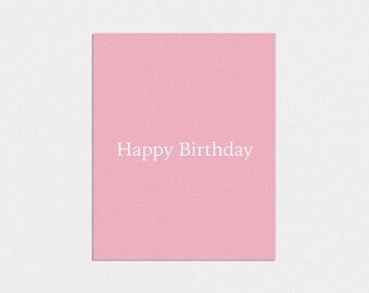 Set of 10 Birthday Postcards - Simple, Pink - Cute Pastel Greeting Cards