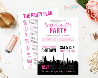 Chicago Bachelorette Party Invitation