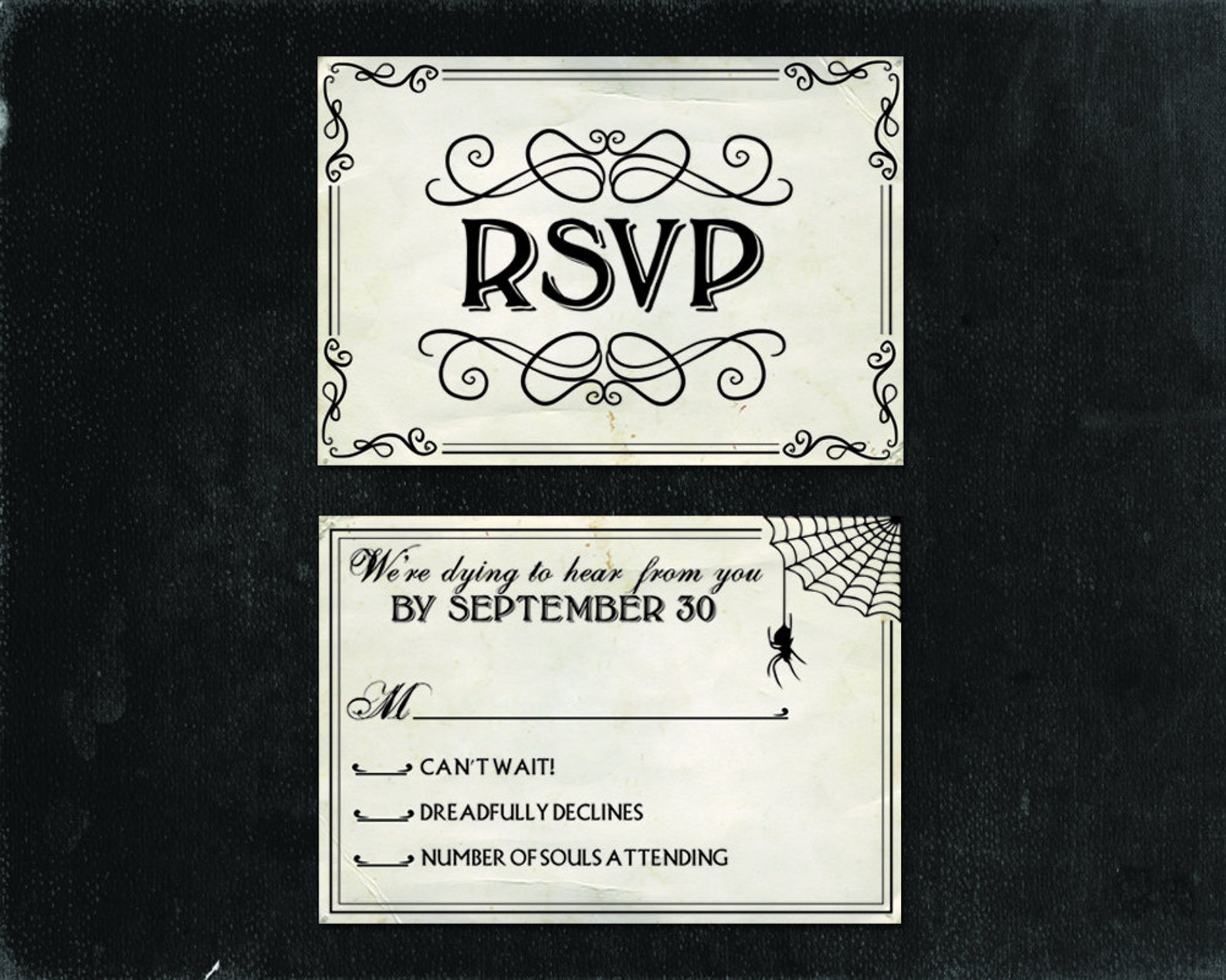 Halloween Wedding Invitation Set - Etsy