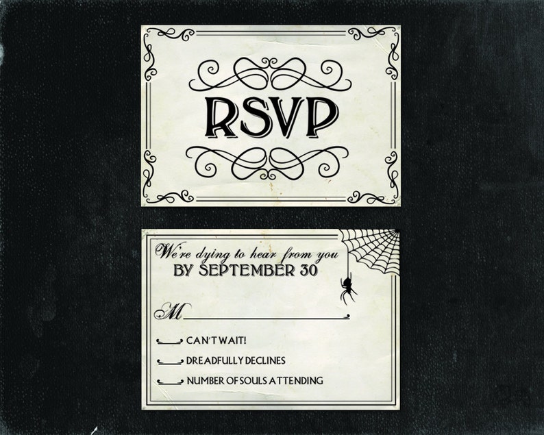 Halloween Wedding Invitation Set Etsy