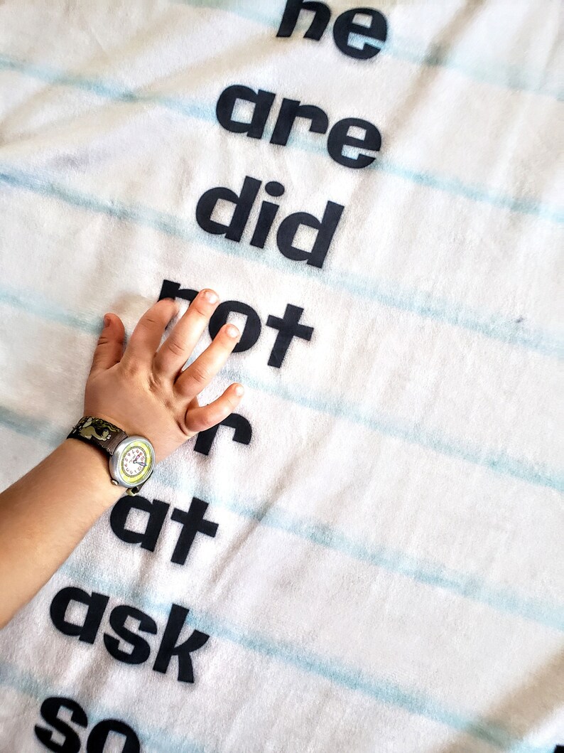Educational Blanket Sight Words Learn Sounds Early Reader Etsy