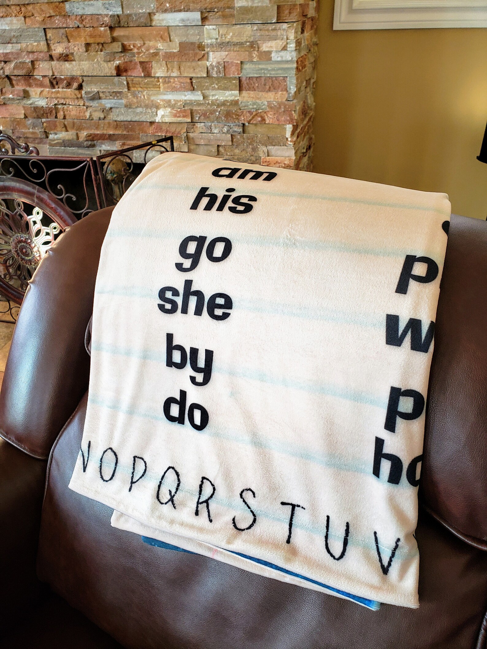 Educational Blanket Sight Words Learn Sounds Early Reader Dolch Fry