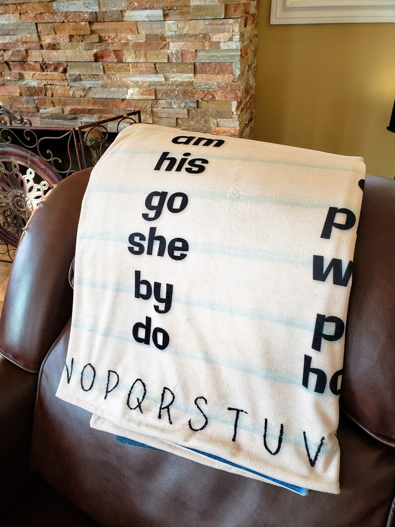 Educational Blanket Sight Words Learn Sounds Early Reader Etsy