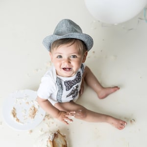 1st Birthday Boy Outfit – ONE Onesie with Bow Tie, Suspenders & Leg Warmers
