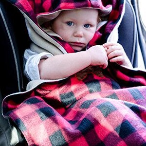 Car Seat Poncho CPSC Safety Compliant Kids Lumberjack Buffalo Plaid
