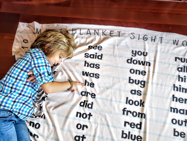 Educational Blanket Sight Words Learn Sounds Early Reader Etsy