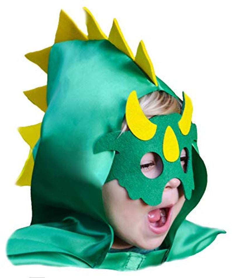 Dinosaur Cape Halloween Costume CPSCCPSIA Safety Compliant Superhero with Hood and Mask Dress Up Play T-Rex Dino Set